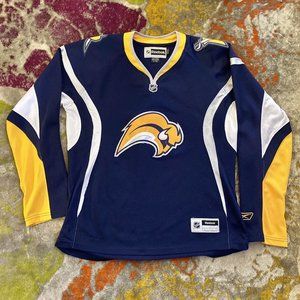 Reebok NHL Buffalo Sabres Long Sleeve Stitched Hockey Jersey Womens Size L